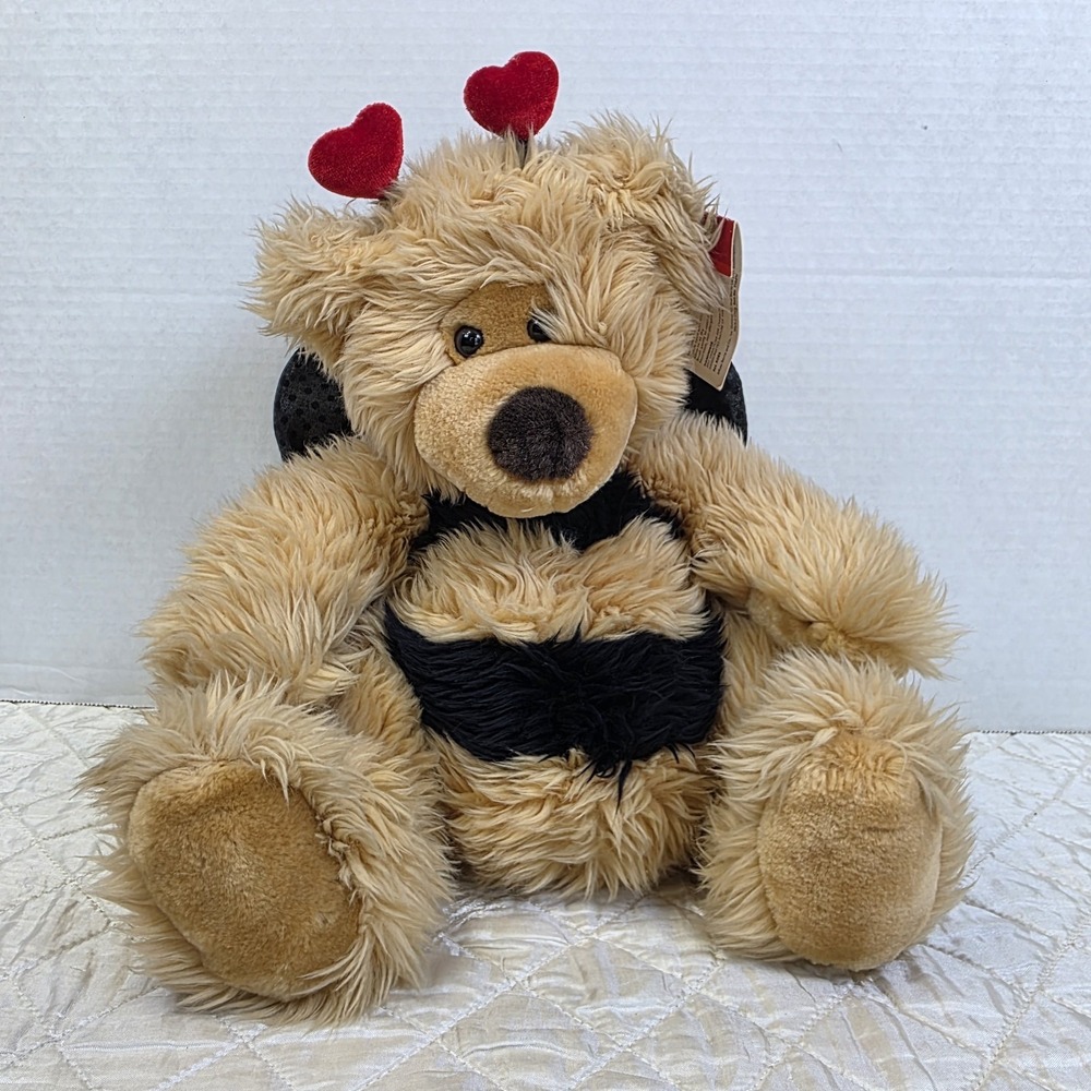 Russ Berrie BREEZY Teddy Bear Tan Black Bumble Bee Stuffed Plush Animal